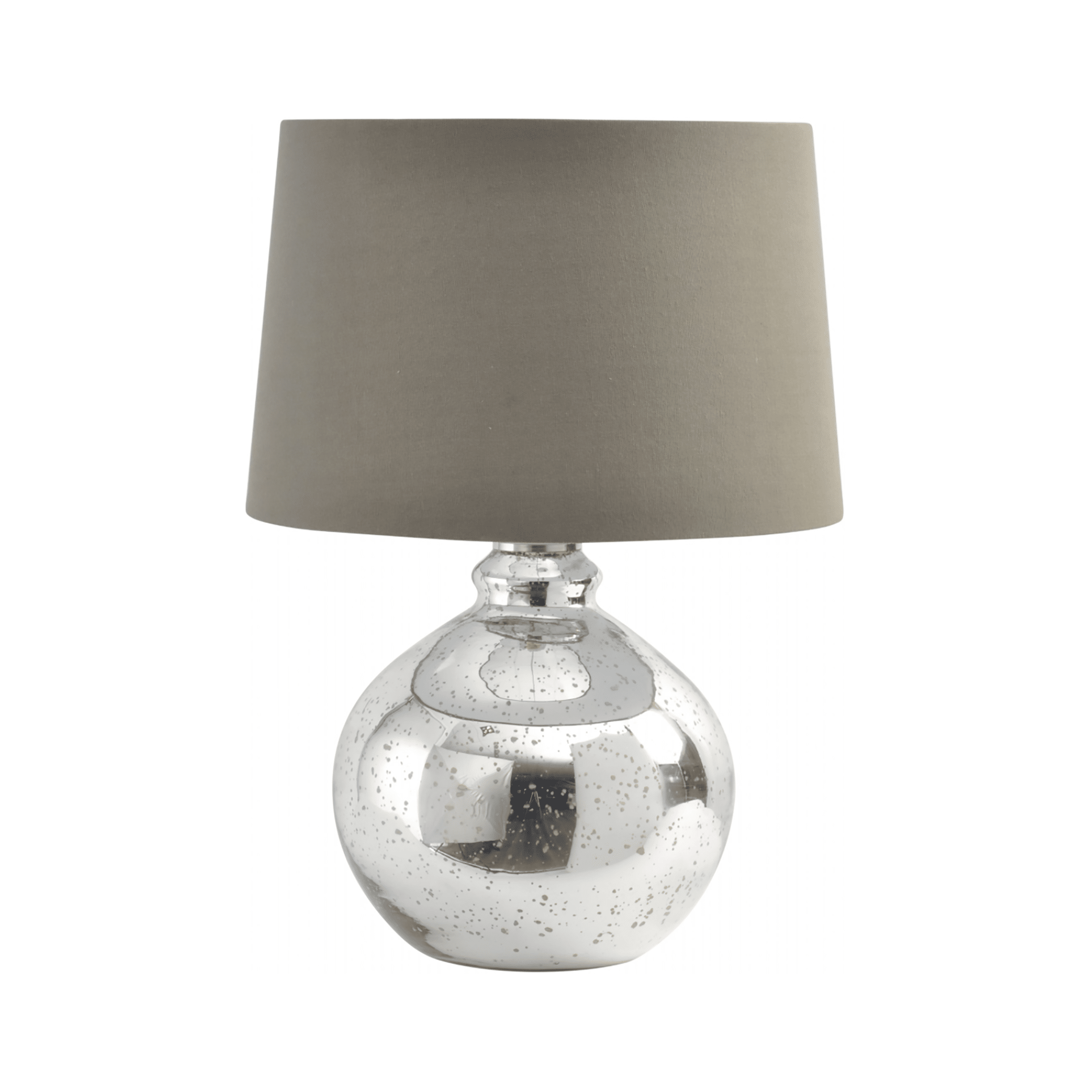 Antique Sphere Glass Lamp With Taupe, Spherical Glass Table Lamp