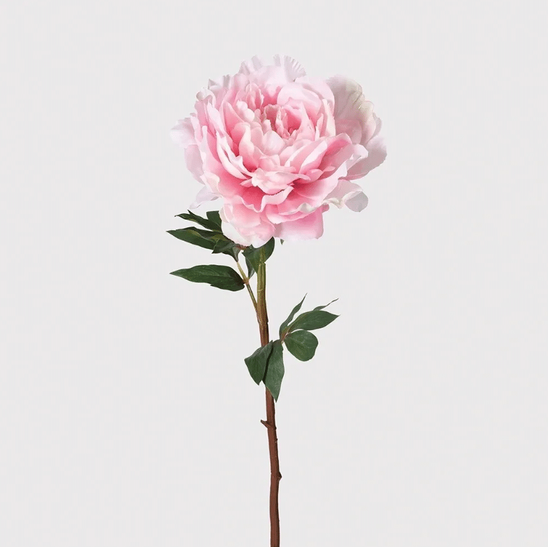 Faux Pink Peony Stem