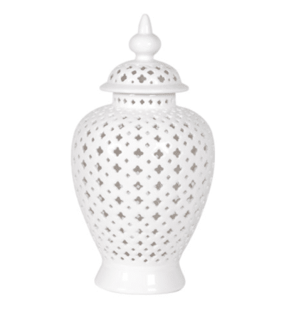 Large White Decorative Jar