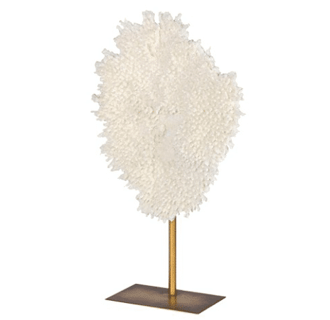 decorative coral on antiqued brass stand
