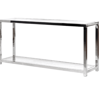 A Contemporary Console Table with a Glass Shelf