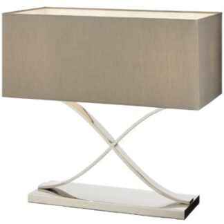 Stainless steel lamp with Grey oblong lamp shade