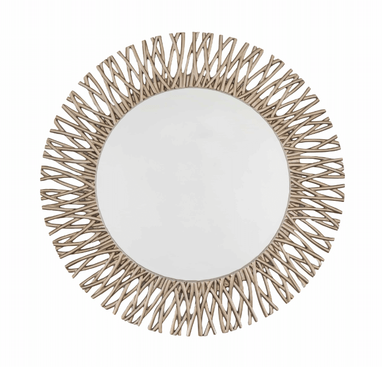 champagne twig mirror