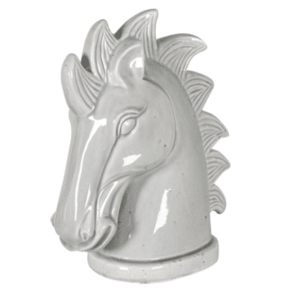 Light Grey Ceramic Horse Head