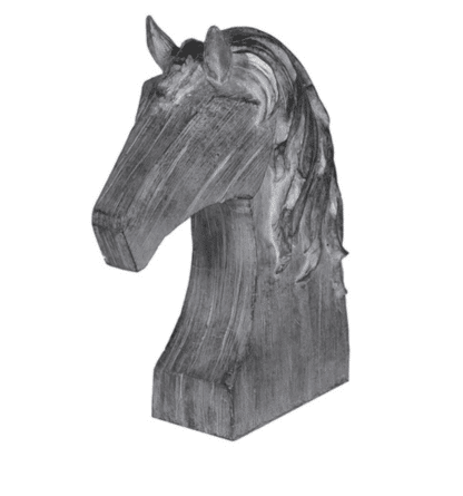 Rustic Grey Horse Head Decoration