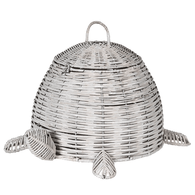 Antiqued Rattan Turtle Basket
