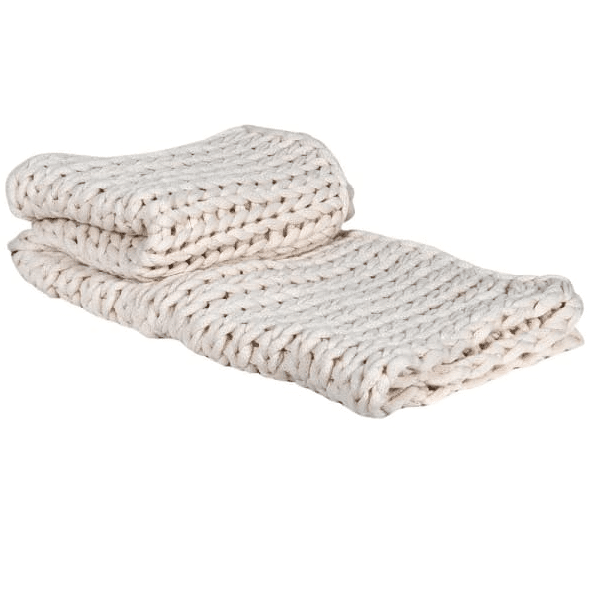 cream cable knit blanket