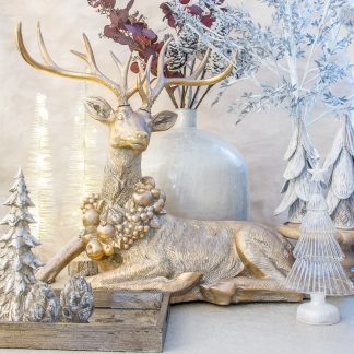 Golden decorative deer ornament