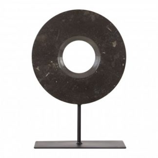 Black Marble Disc Sculpture