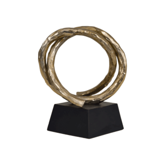 muted gold sculpture on black base