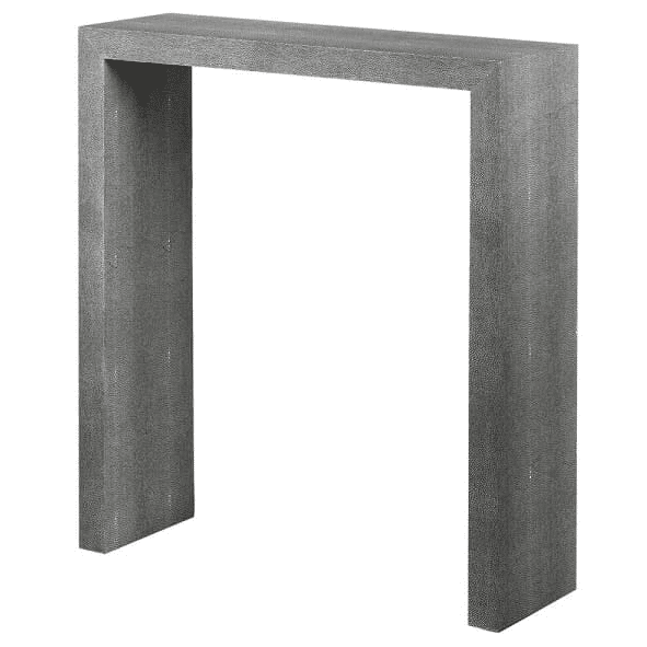leather grey shagreen console