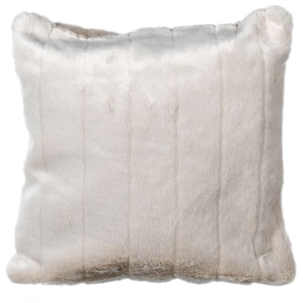off white faux fur cushion