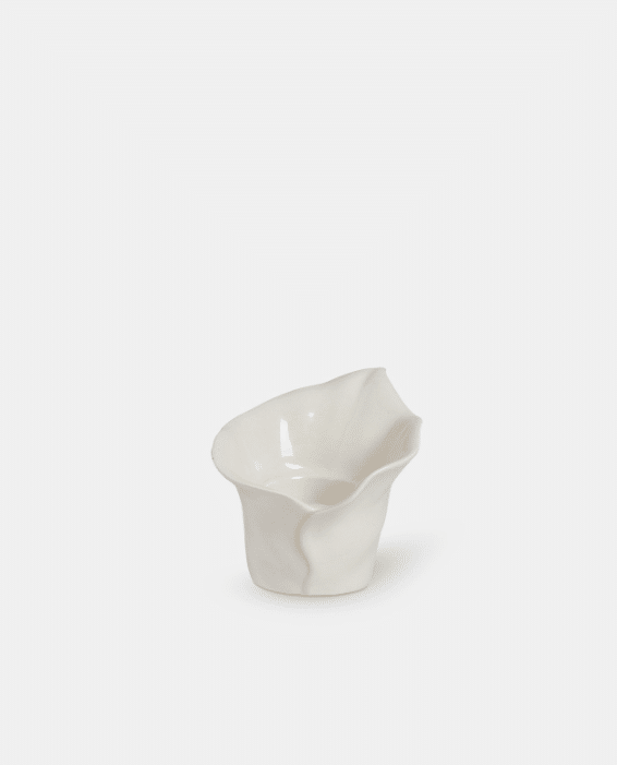 white ceramic lily tealigh holder