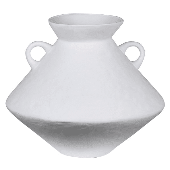 white jar vase with handles