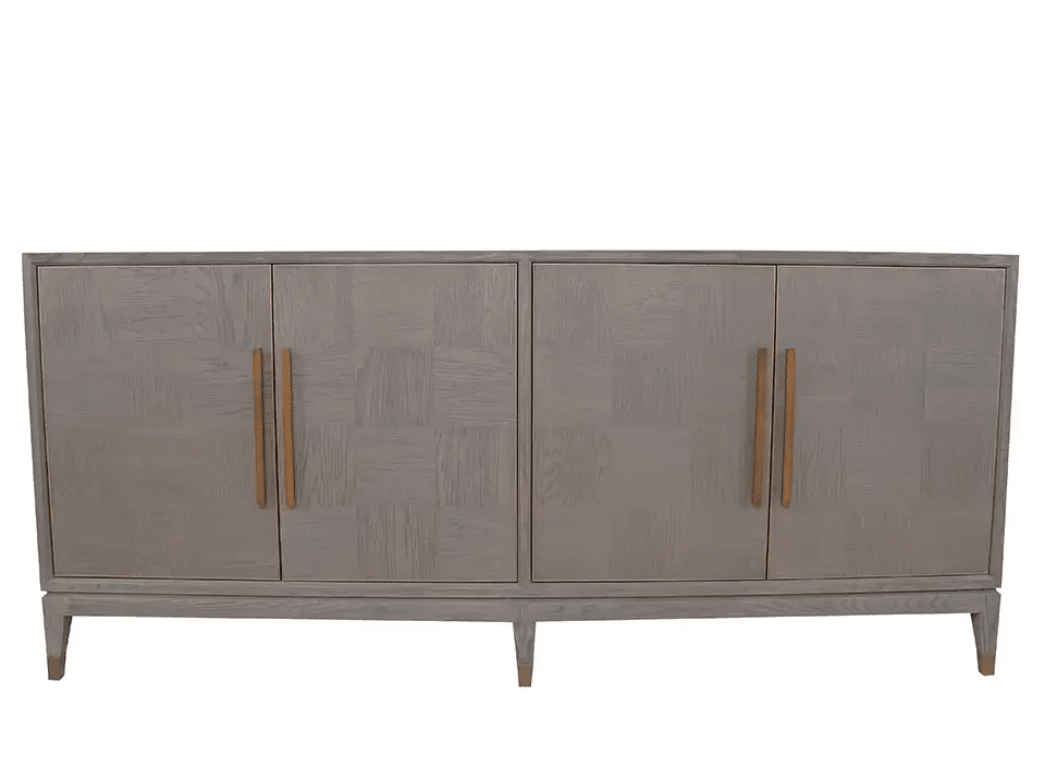 grey oak sideboard with brass handles