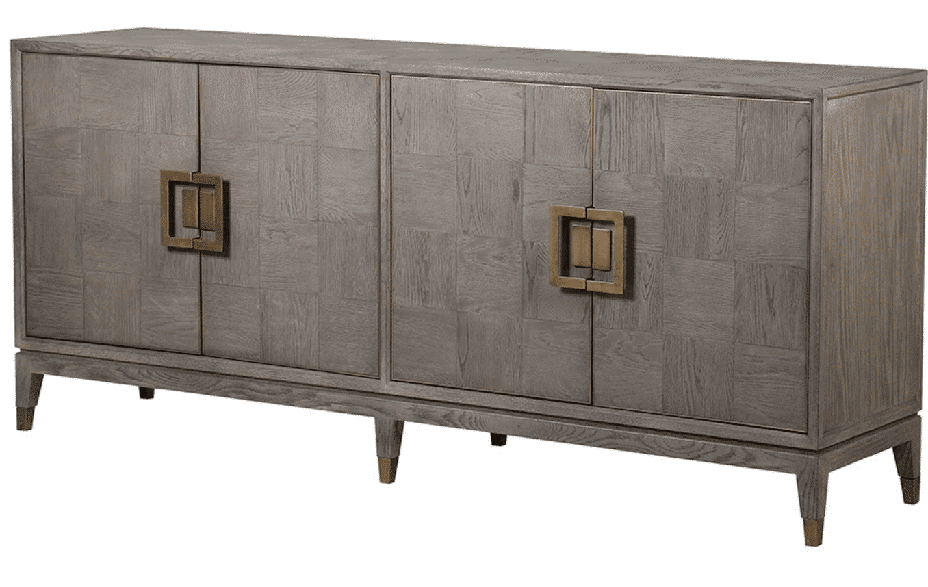 grey oak sideboard with brass handles
