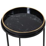 Black Marble Effect Tray Tables - Set of 2 - Image 2