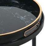 Black Marble Effect Tray Tables - Set of 2 - Image 3