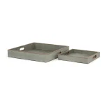 Olive Faux Shagreen Tray- Set of 2 - Image 3