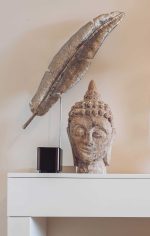 Decorative Feather Sculpture on Stand - Image 4