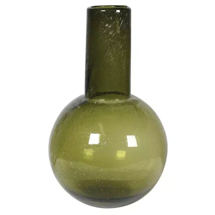 Olive-Green-Glass-Vase.webp Lind Vase - Image 1