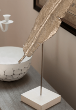 Decorative Feather Sculpture on Stand - Image 3