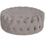 Buttoned Taupe Velvet Ottoman - Image 2