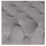Buttoned Taupe Velvet Ottoman - Image 3