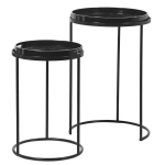 Black Marble Effect Tray Tables – Set of 2 - Image 3