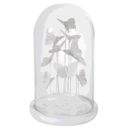 white butterfly glass cloche ornament