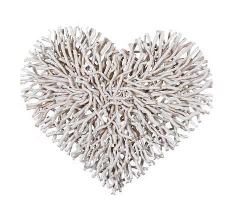 White Chunky Twig Heart