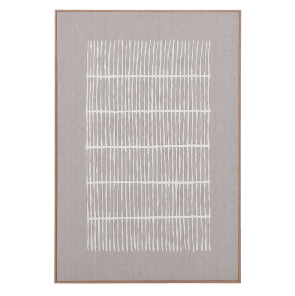 taupe wall art with white lines