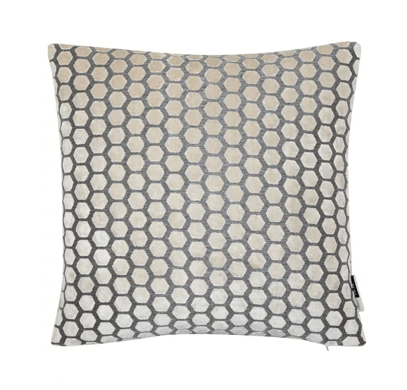 velvet geometric hexagonal pattern cushion