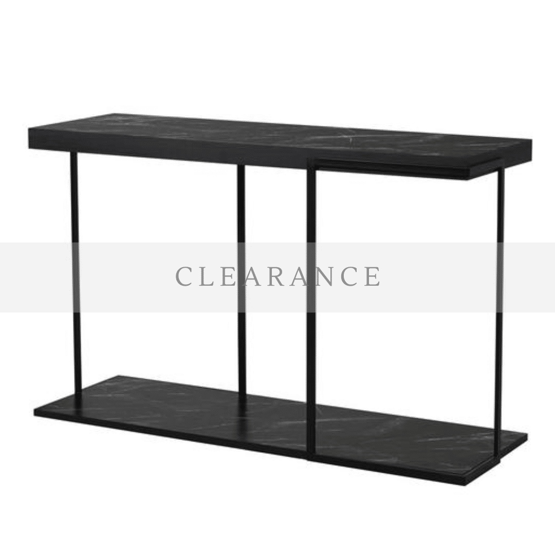 black marble effect console table