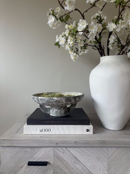 grey footed rustic bowl