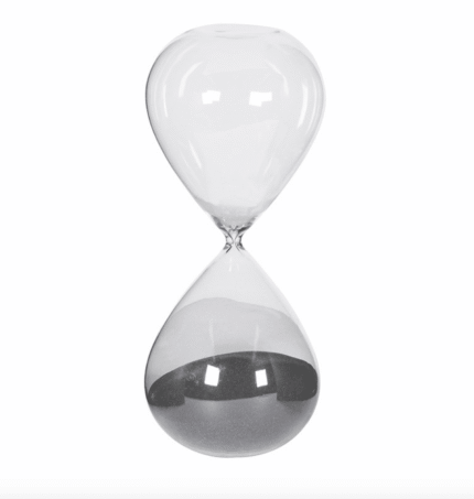 black sand hourglass timer