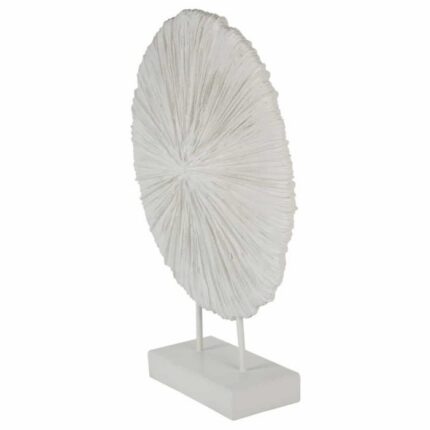 contemporary white textured ornament on stand with matte finish side view