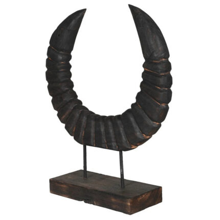 dark brown carved horn sculpture