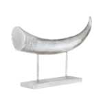faux silver rhino horn ornament
