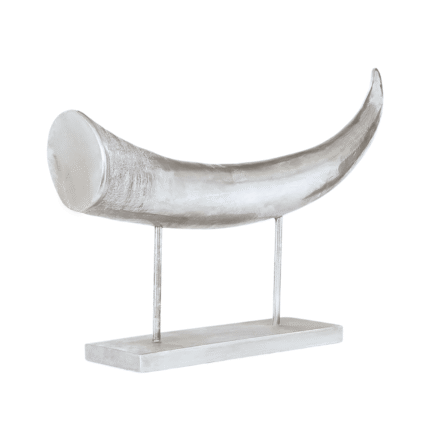faux silver rhino horn ornament