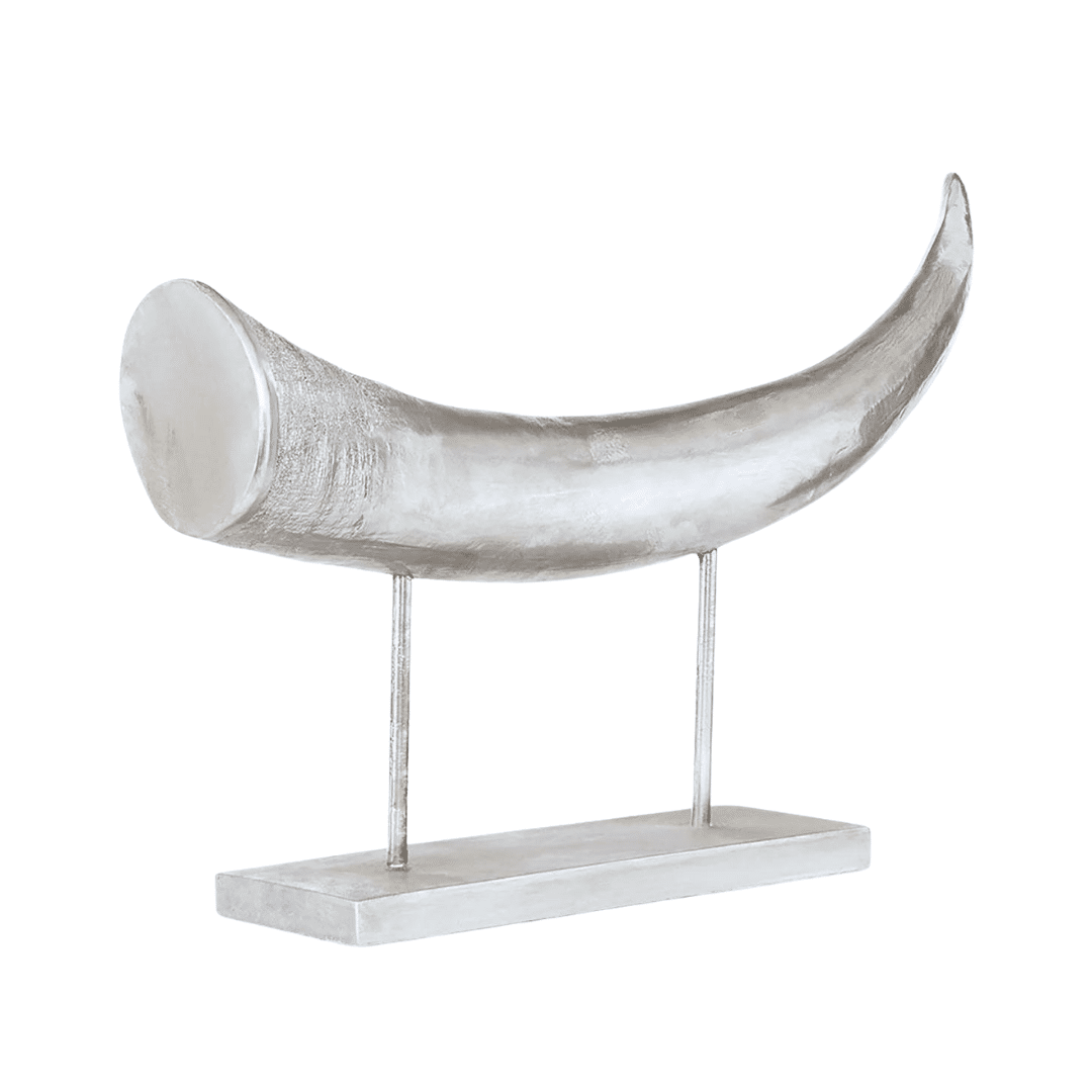faux-silver-rhino-horn-ornament faux silver rhino horn ornament