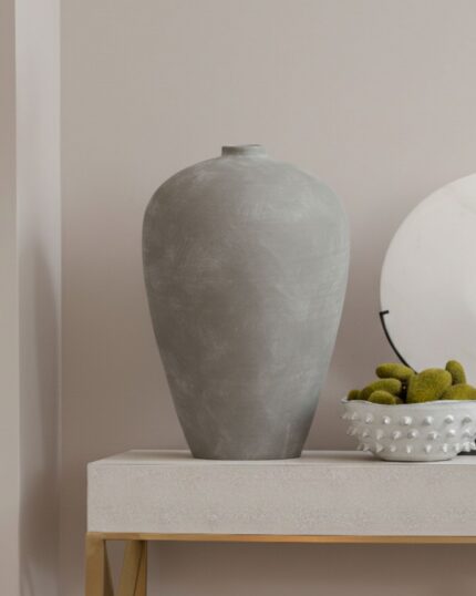 grey tall rustic vase