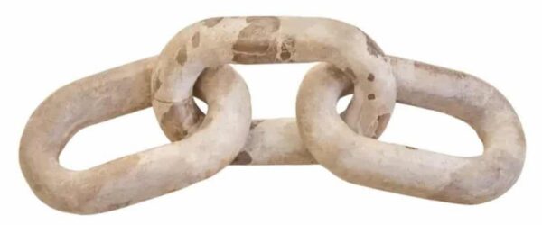 chocolate marble three-link chain sculpture, 36cm wide