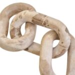 Close-up of natural brown and cream marble veining of the chain link sculpture