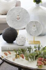 Decorative Large White Marble Disc Sculpture - Image 3