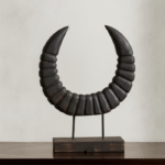 large crescent tribal horn ornament