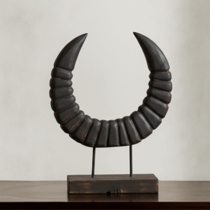 large crescent tribal horn ornament