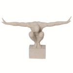 minimalist natural male statue with outstretched arms