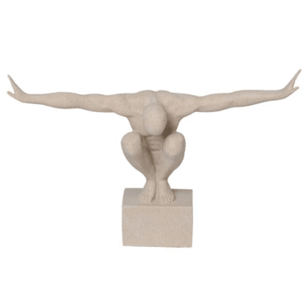 minimalist natural male statue with outstretched arms