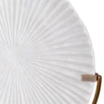 modern ribbed circular disc on golden stand ornament